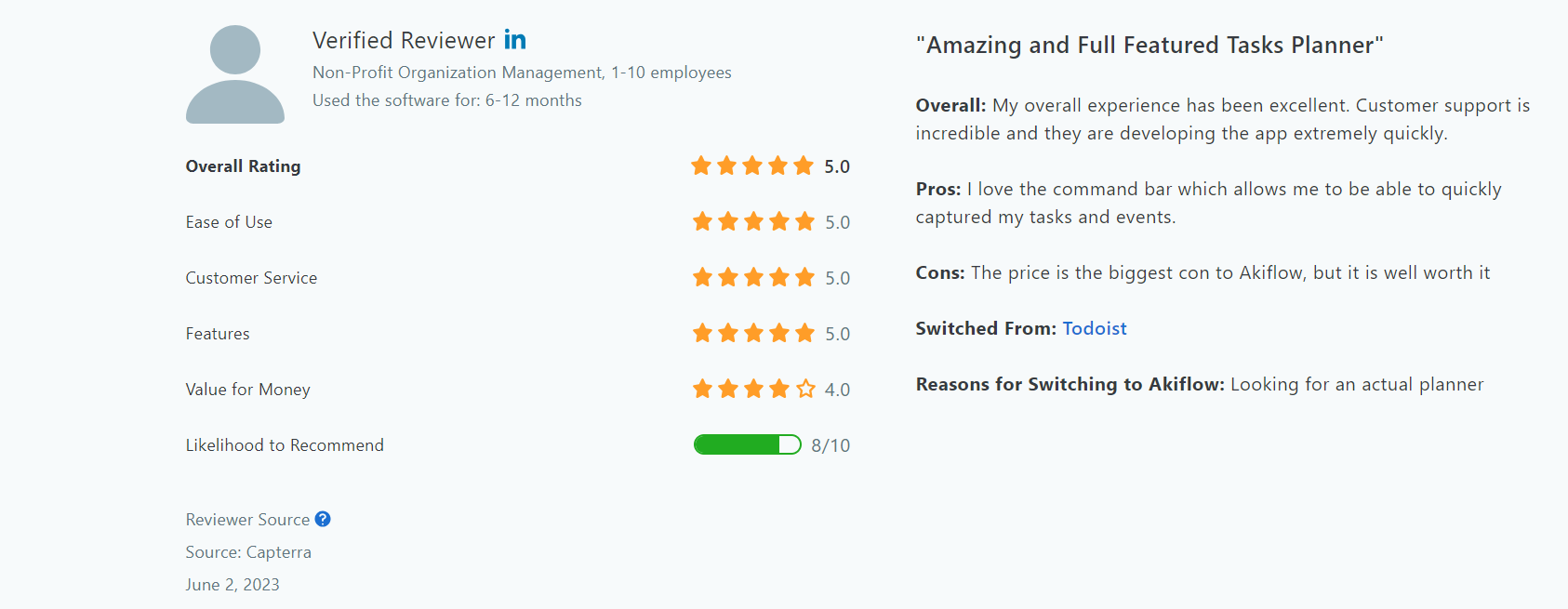 Akiflow testimonials